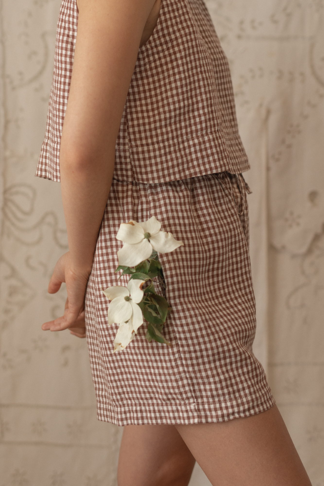 August Short Crimson Gingham