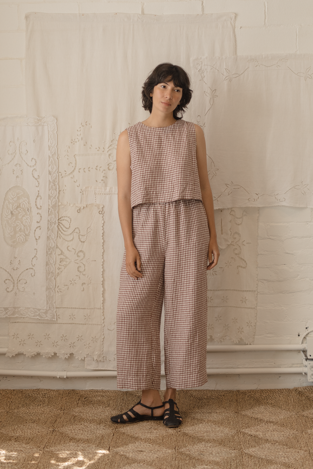 Frankie Top Crimson Gingham