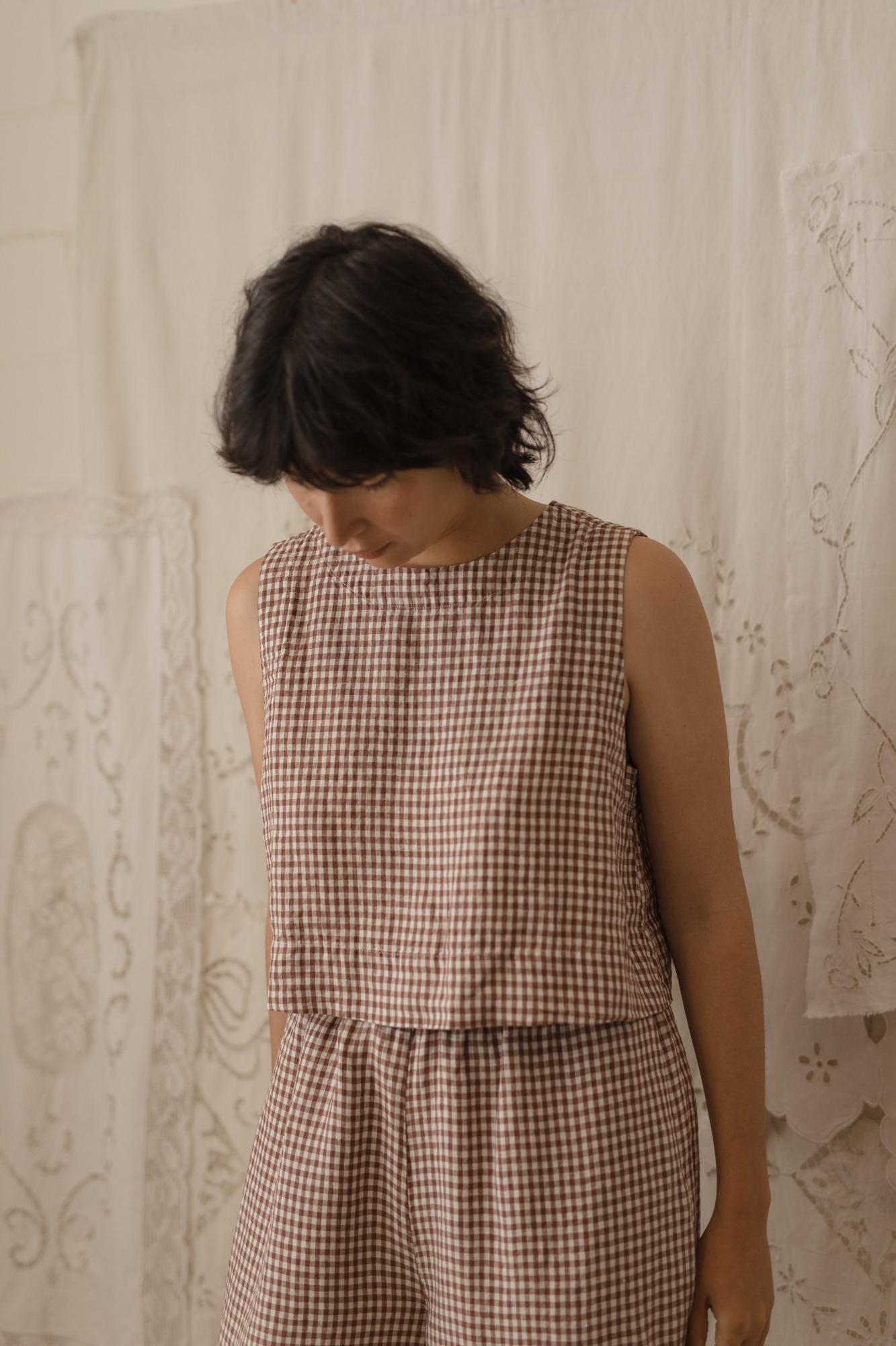 Frankie Top Crimson Gingham