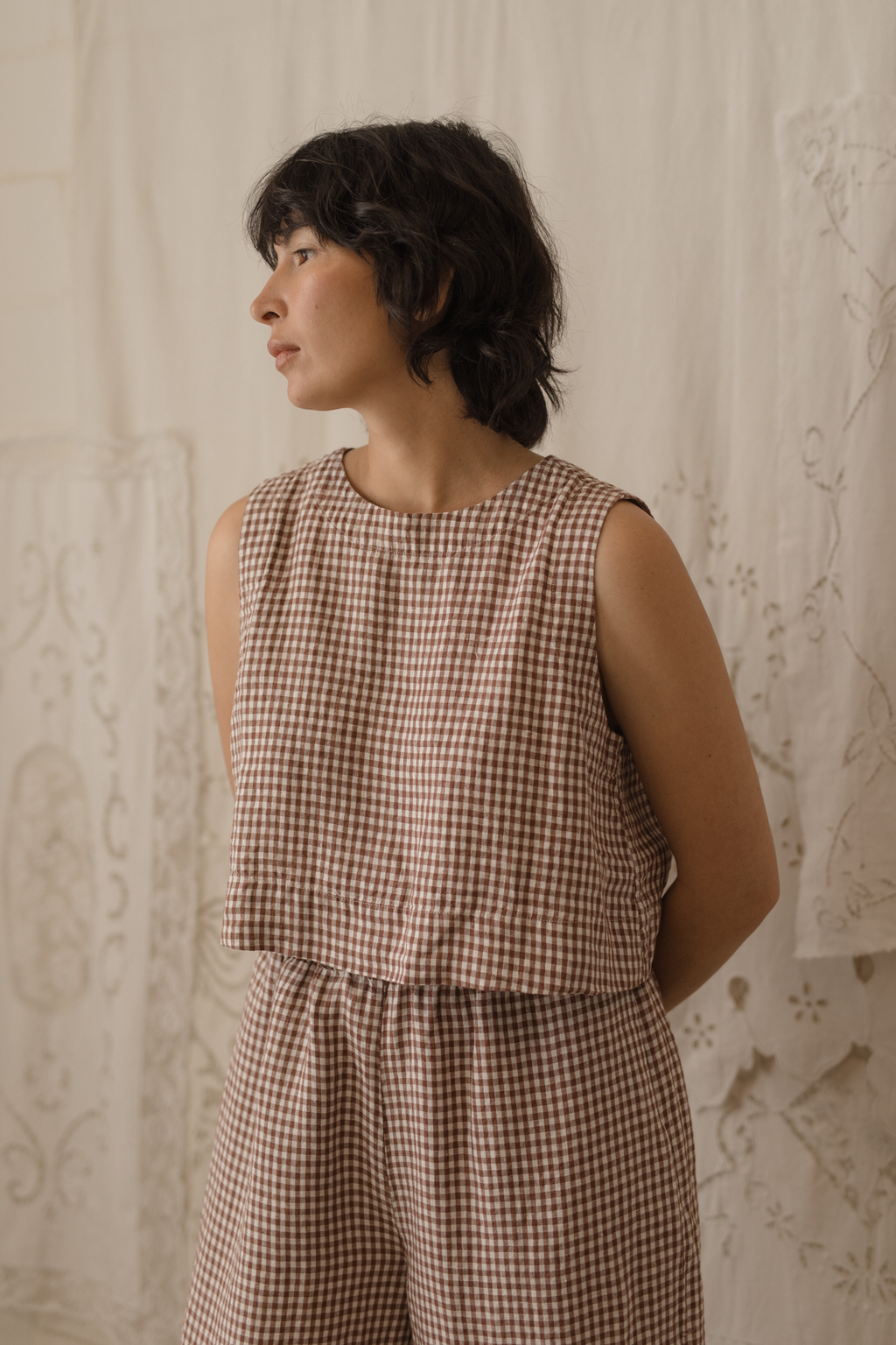 Frankie Top Crimson Gingham