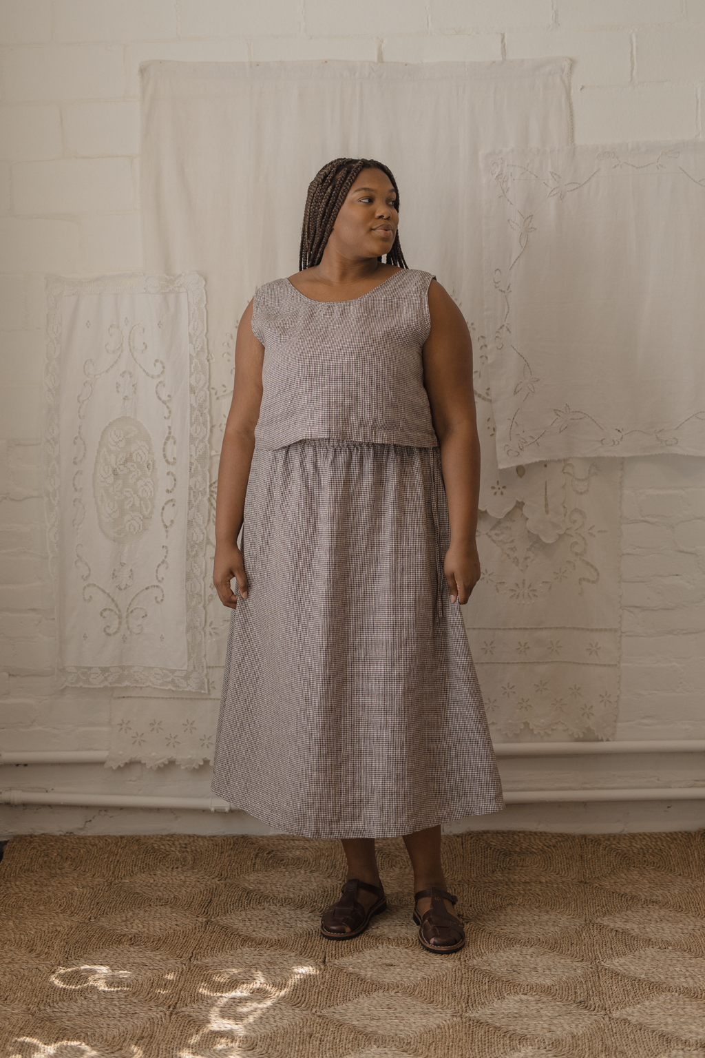 Frances Skirt Espresso Gingham