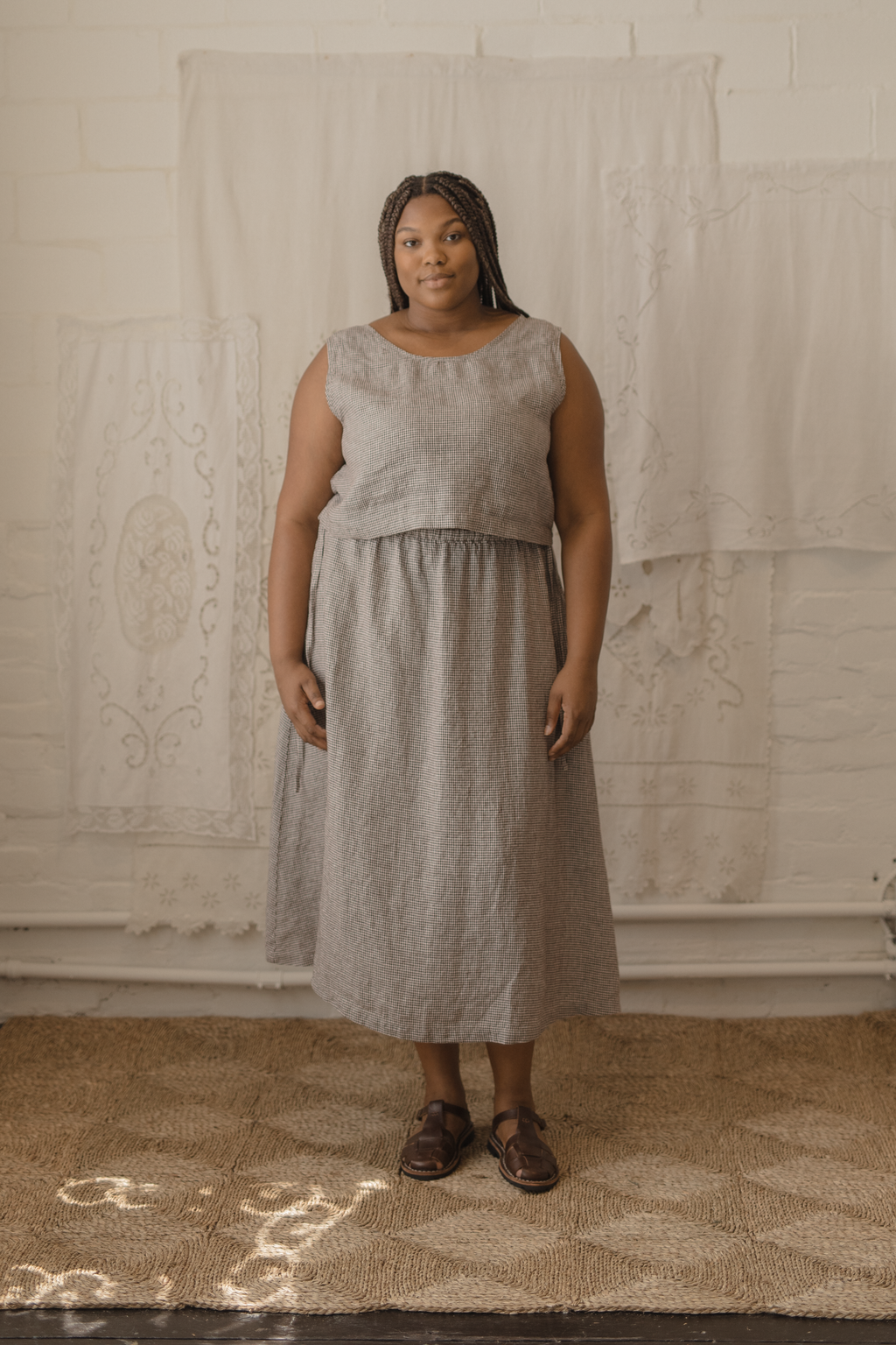 Frances Skirt Espresso Gingham