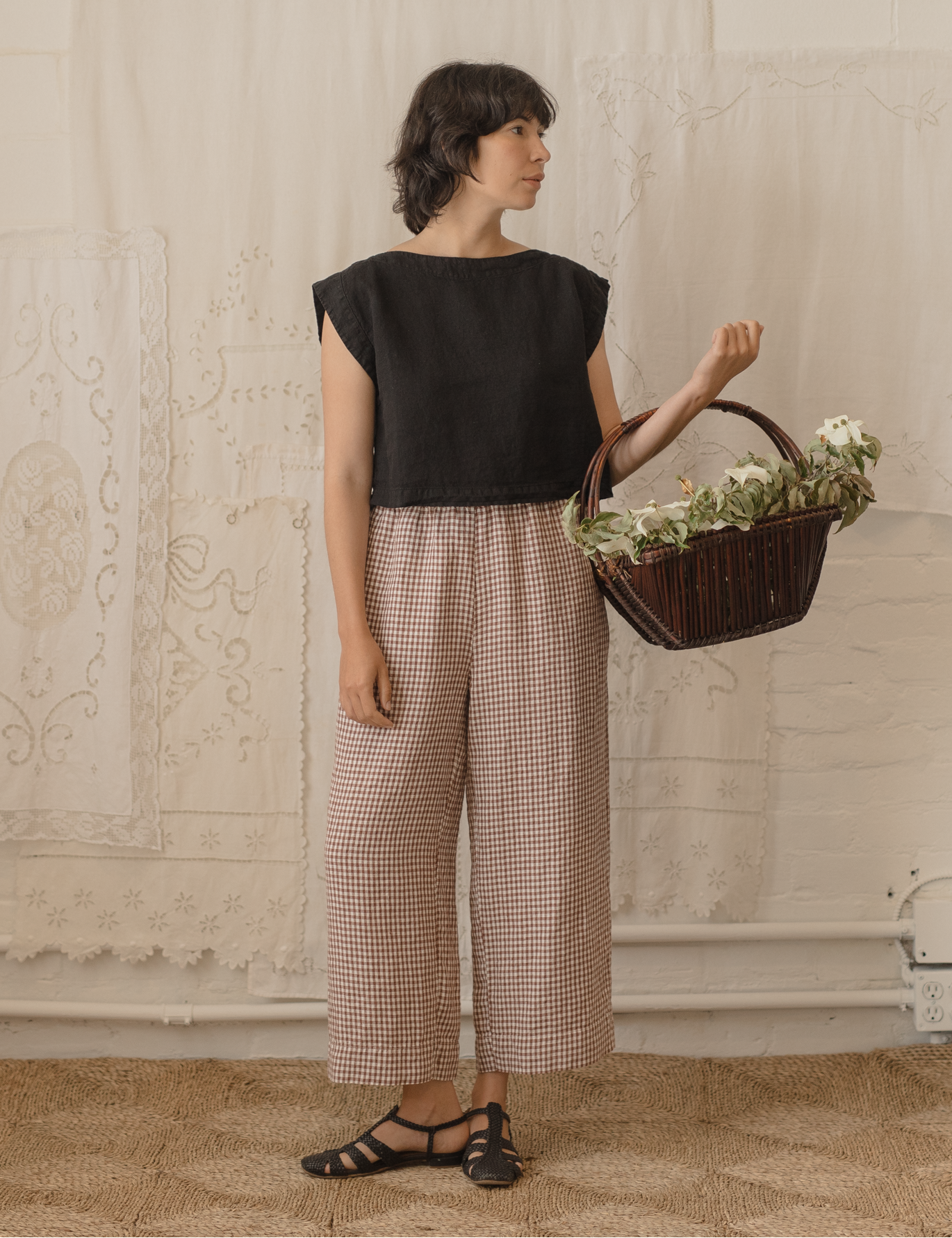 Olive Pant Crimson Gingham