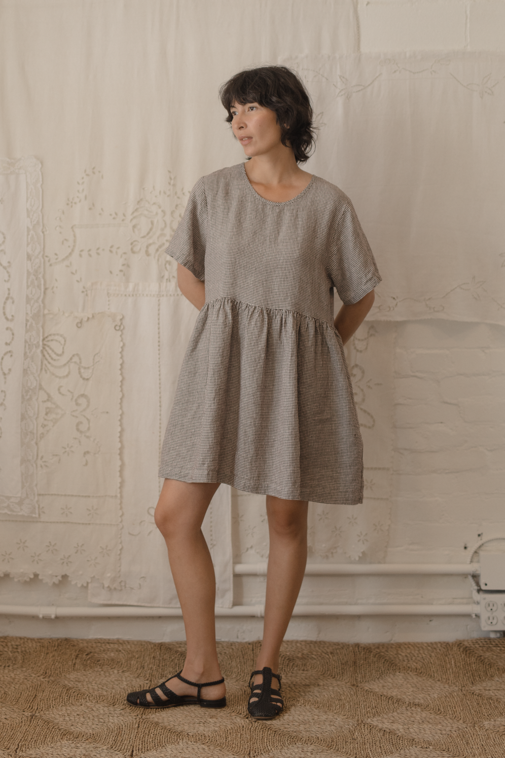 Aya Dress Espresso Gingham