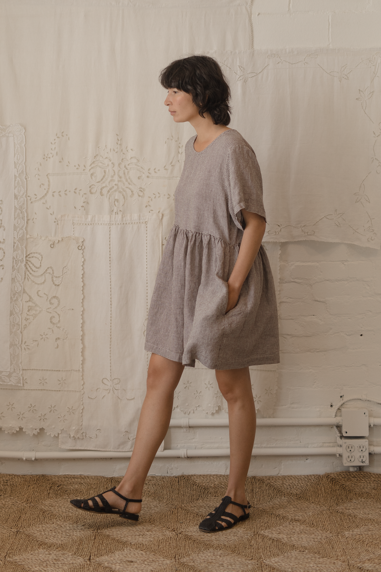 Aya Dress Espresso Gingham