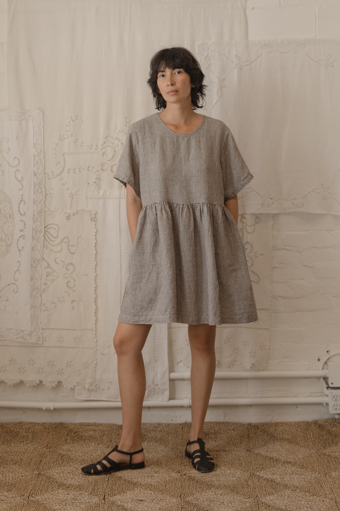 Aya Dress Espresso Gingham