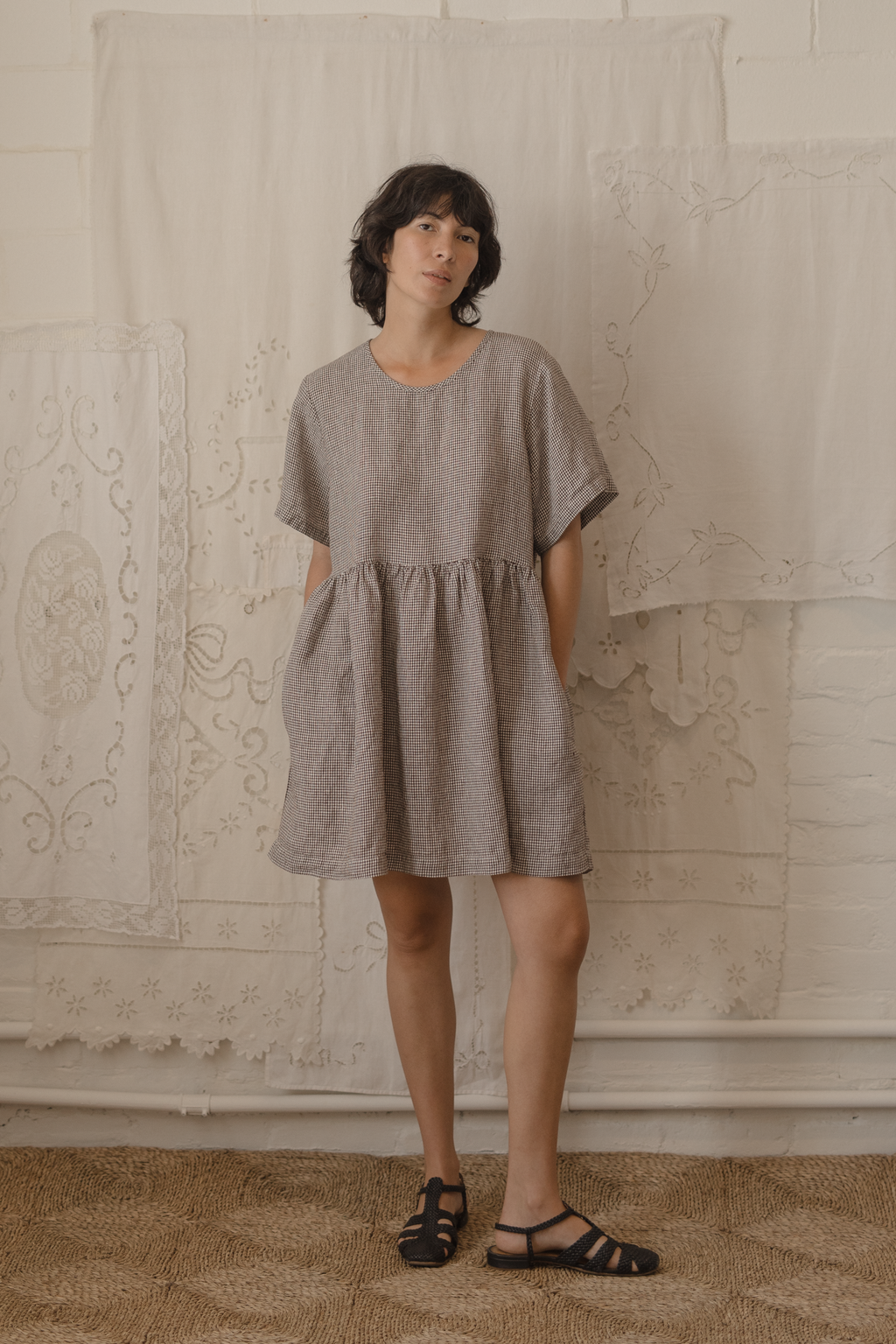 Aya Dress Espresso Gingham