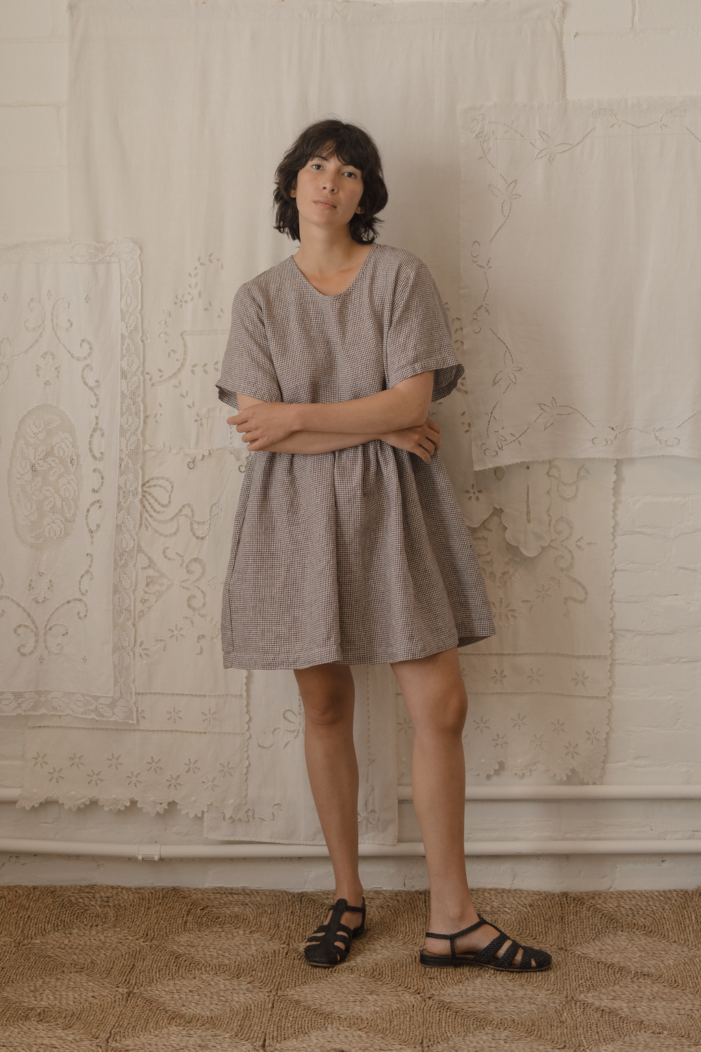 Aya Dress Espresso Gingham
