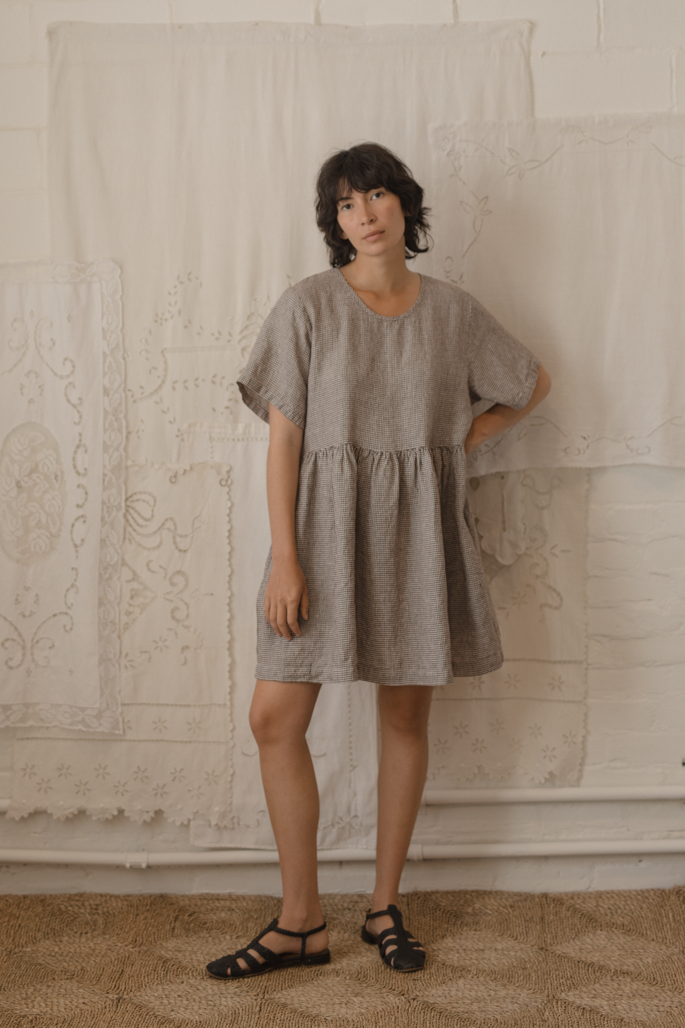 Aya Dress Espresso Gingham