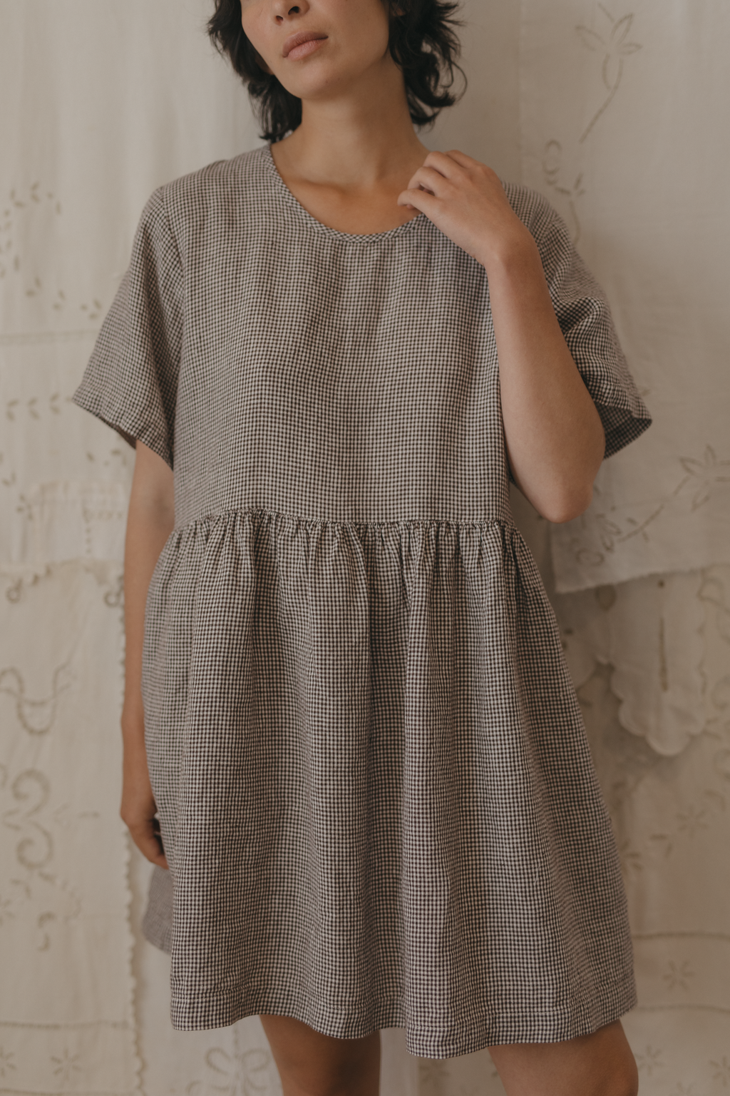 Aya Dress Espresso Gingham