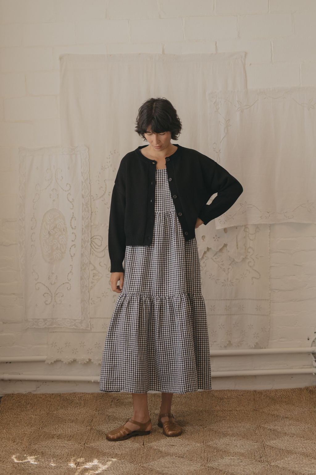 Farah Dress Marine Gingham