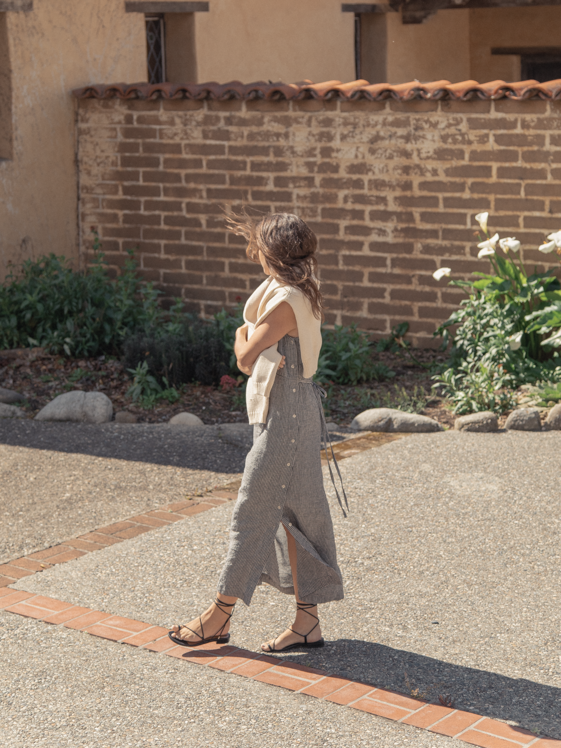 Bella Dress in Gingham Noir