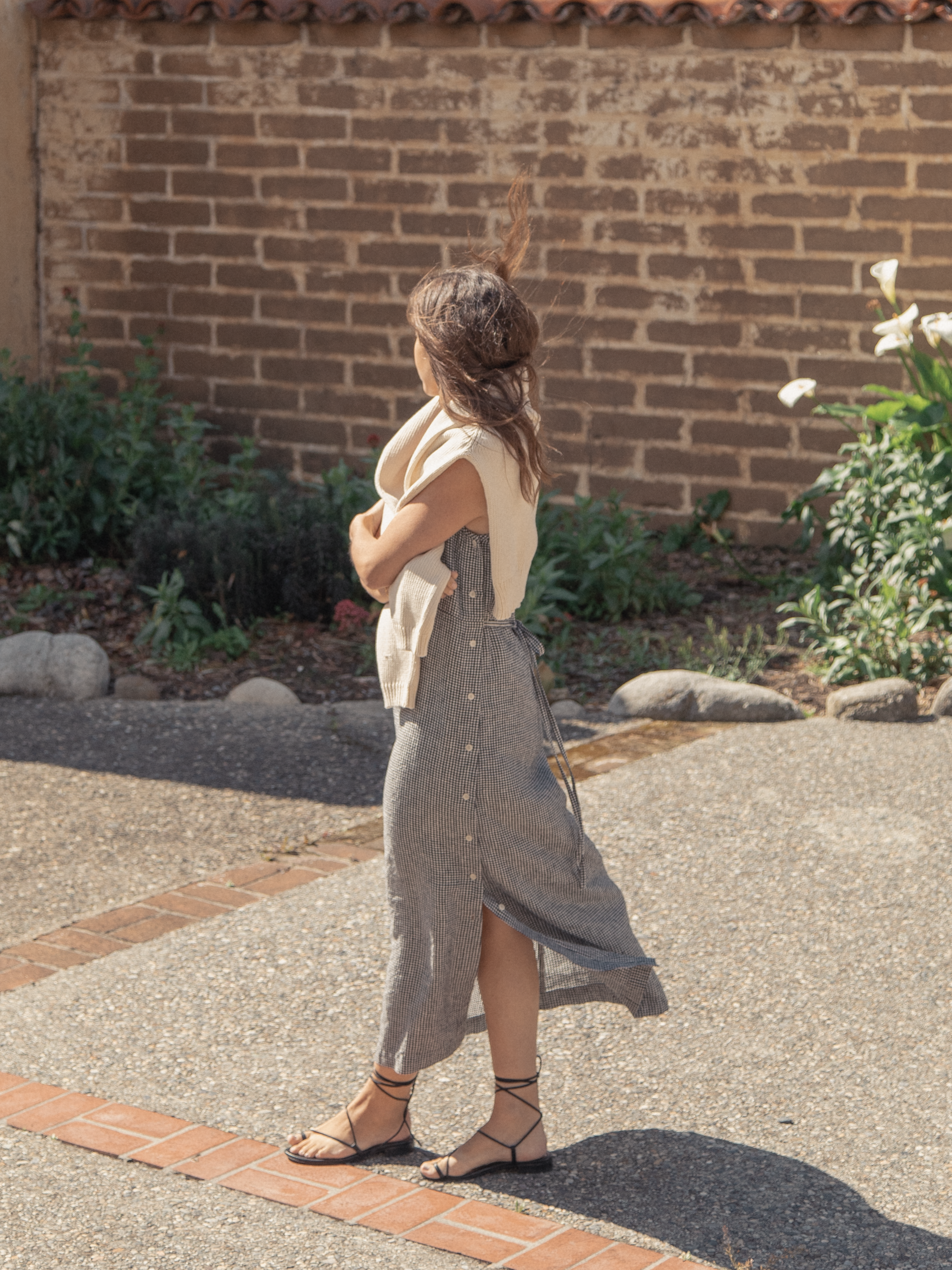 Bella Dress in Gingham Noir