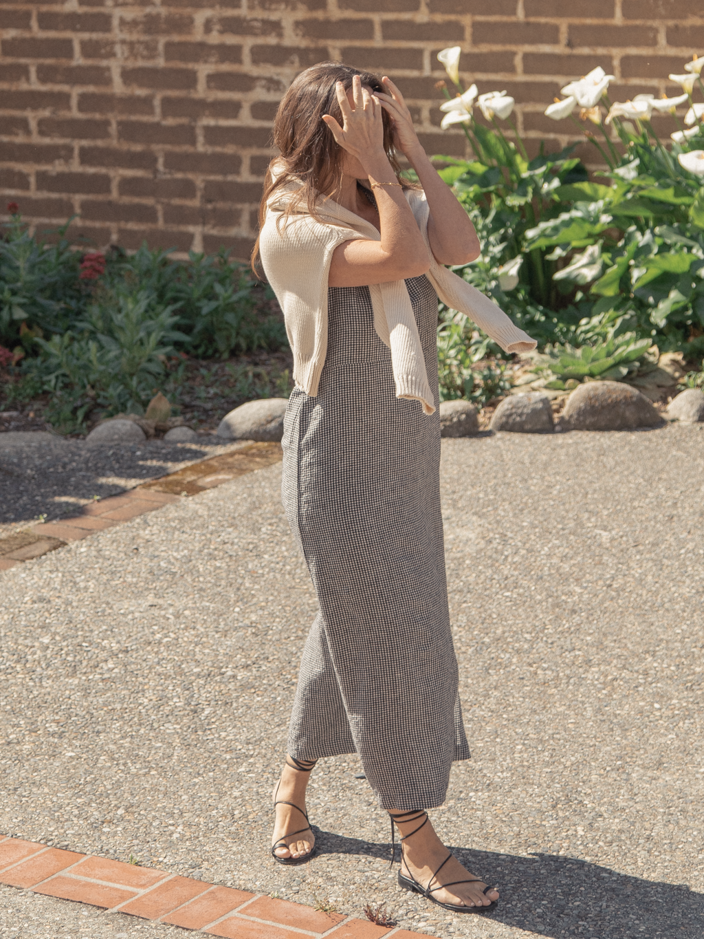 Bella Dress in Gingham Noir