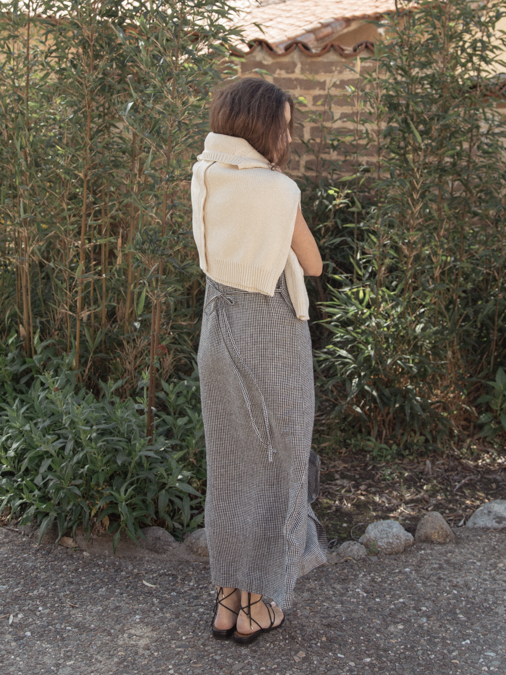 Bella Dress in Gingham Noir