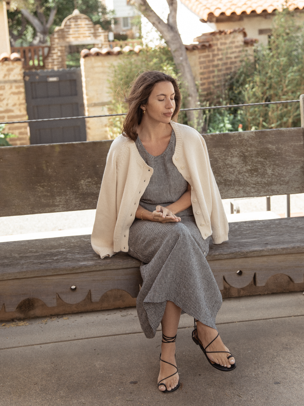 Bella Dress in Gingham Noir