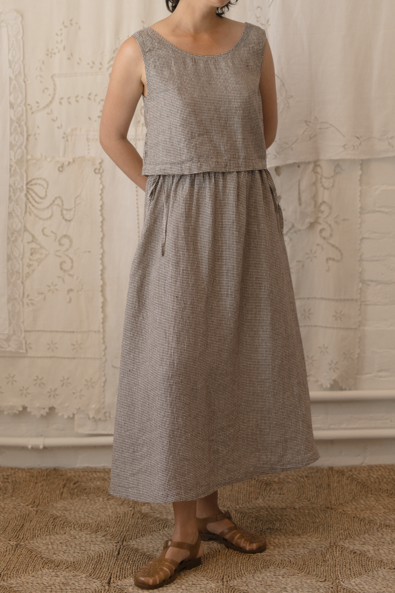 Frances Skirt Espresso Gingham