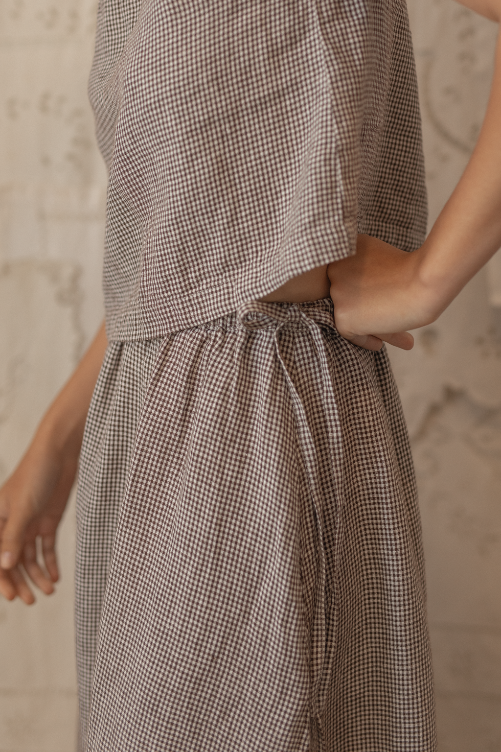 Frances Skirt Espresso Gingham