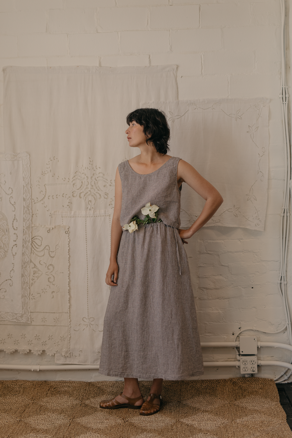 Frances Skirt Espresso Gingham