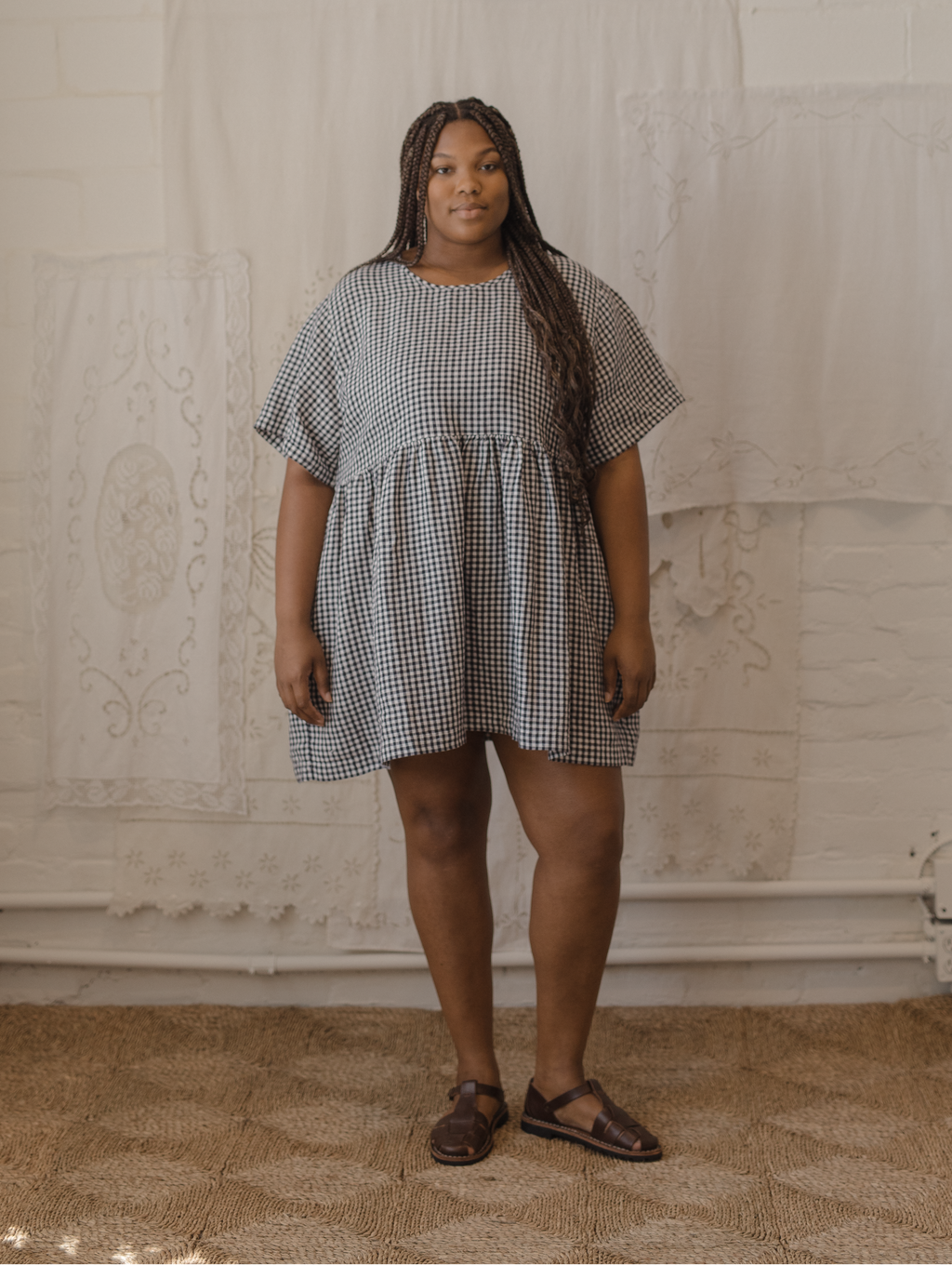 Aya Dress Marine Gingham