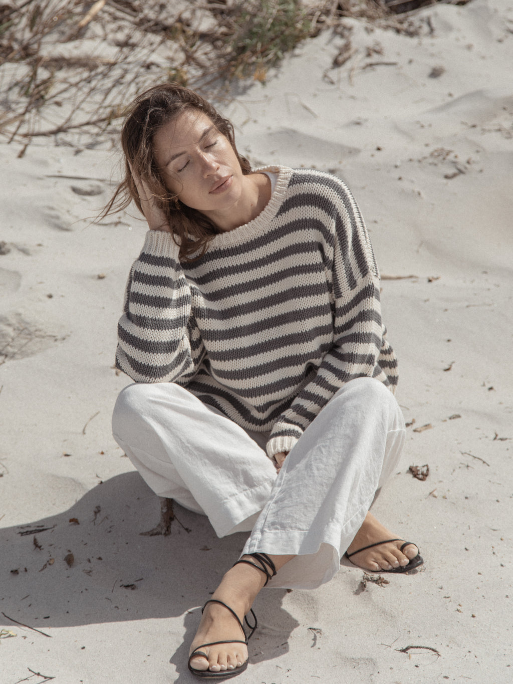 Ilse Pullover Grey Stripe
