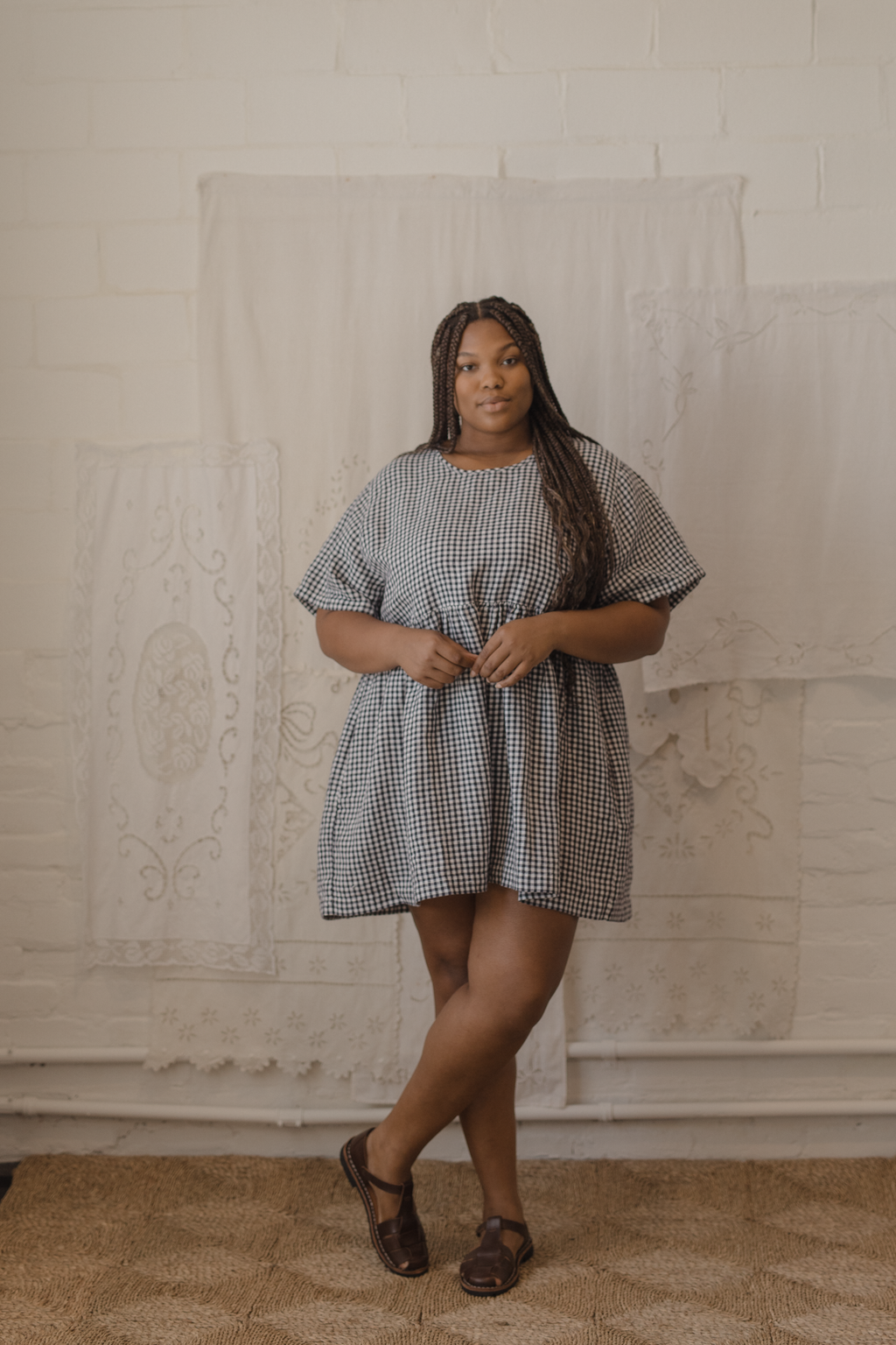 Aya Dress Marine Gingham