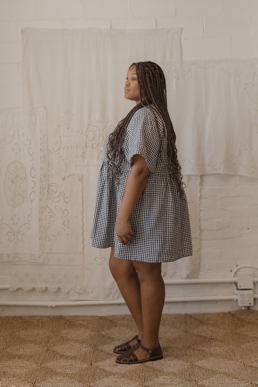 Aya Dress Marine Gingham