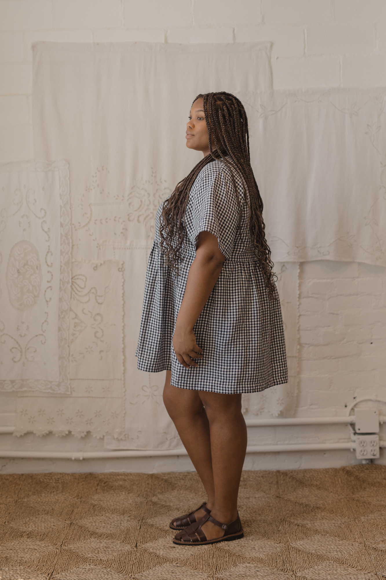Aya Dress Marine Gingham
