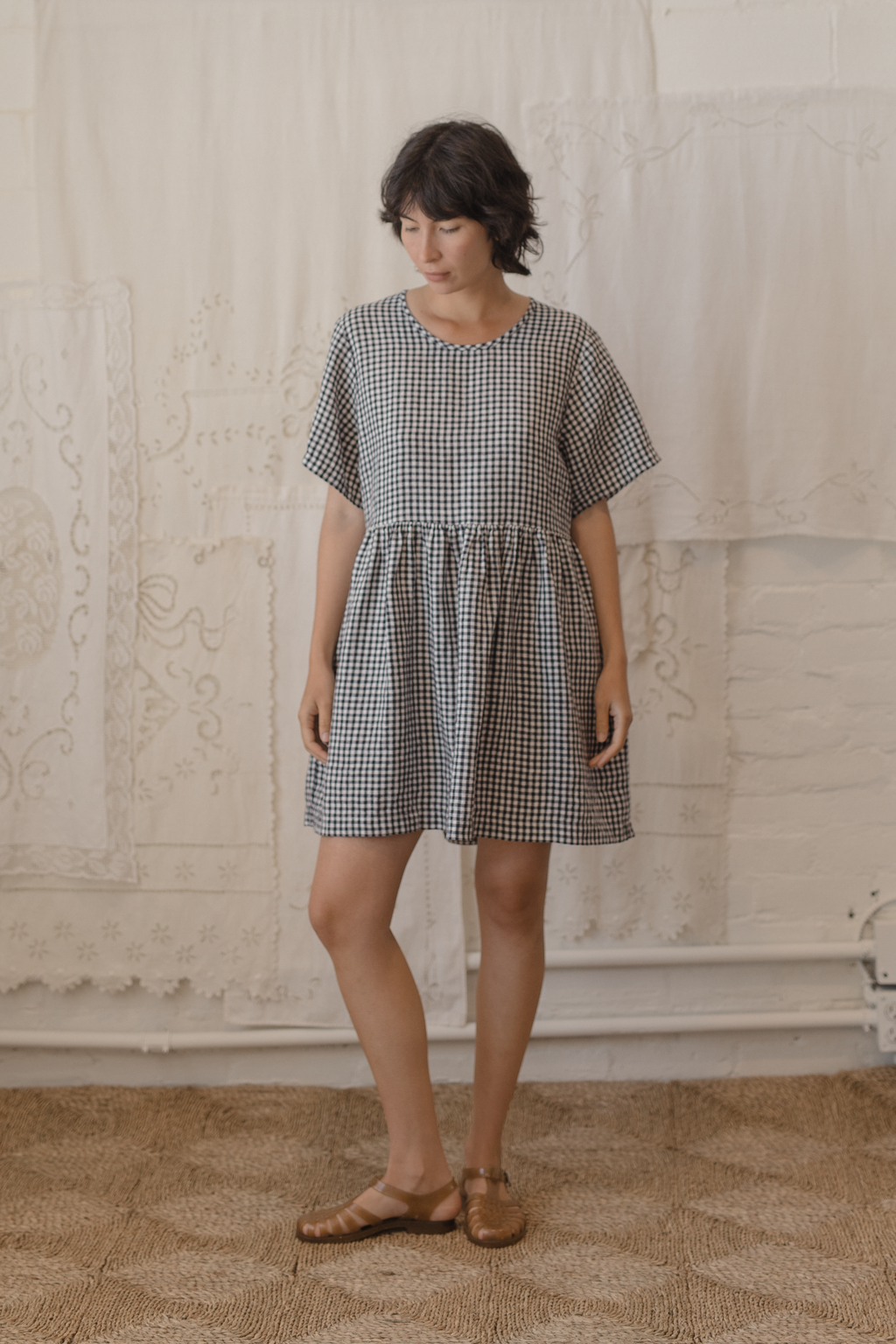 Aya Dress Marine Gingham