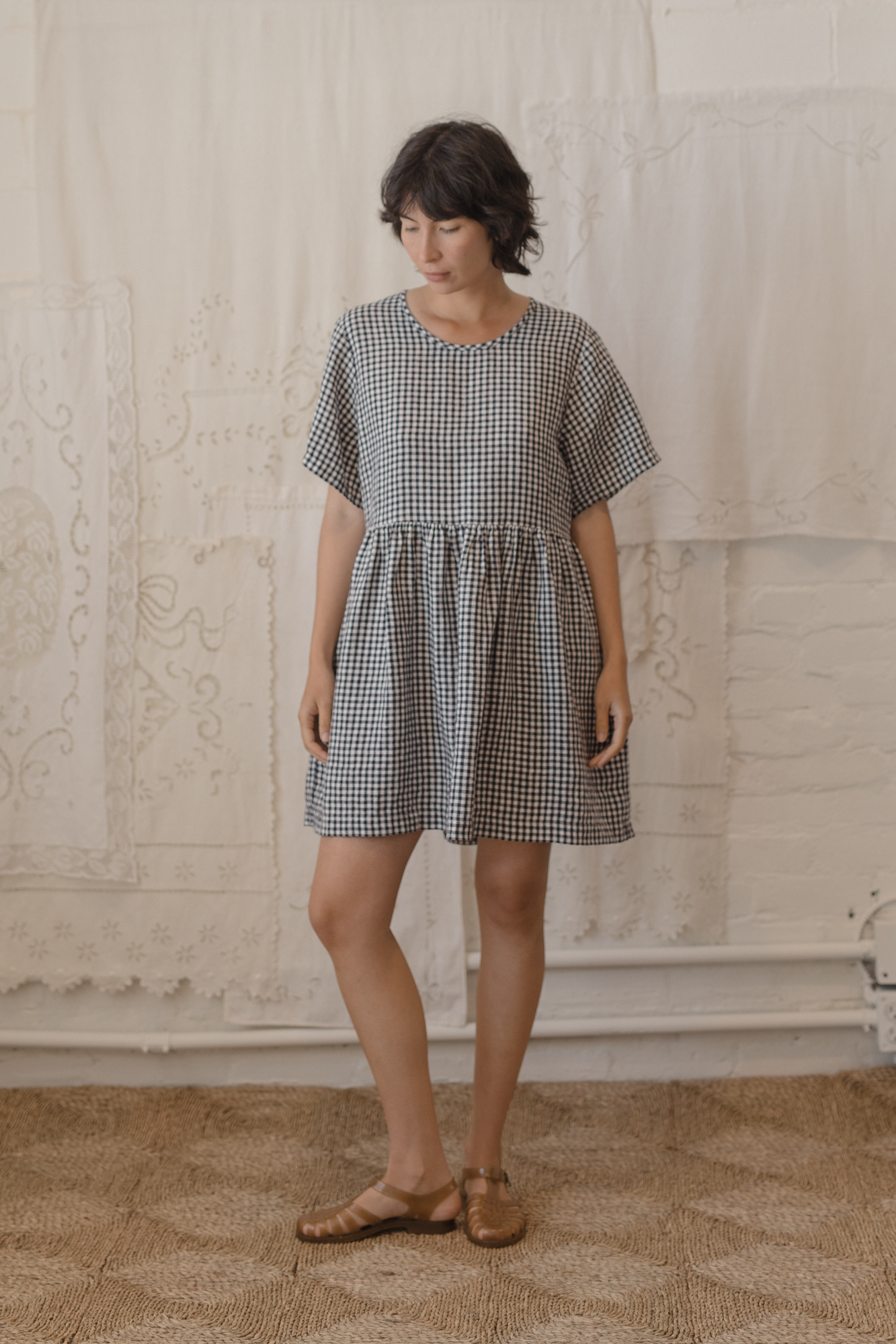 Aya Dress Marine Gingham