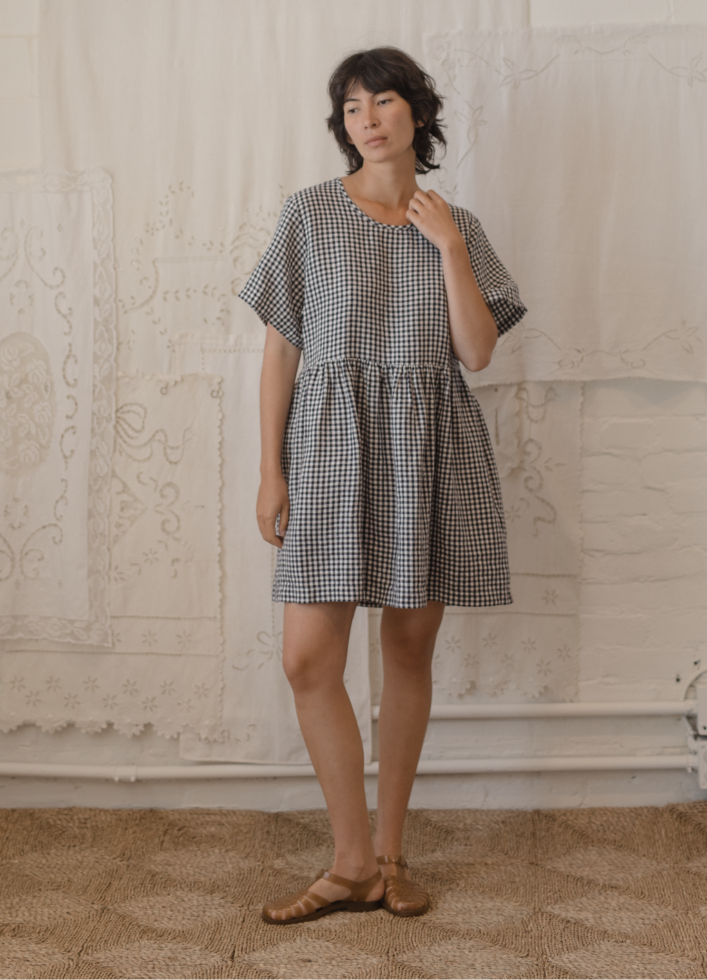 Aya Dress Marine Gingham