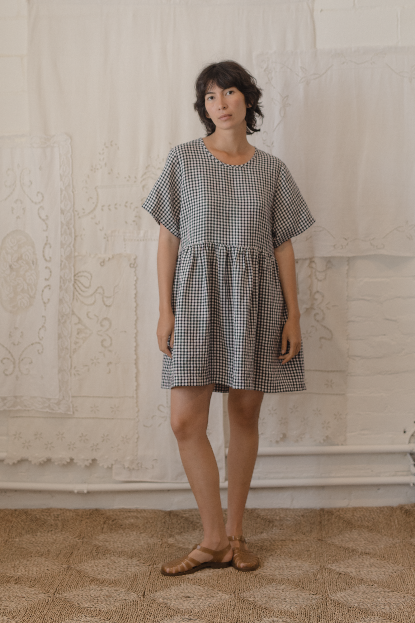 Aya Dress Marine Gingham