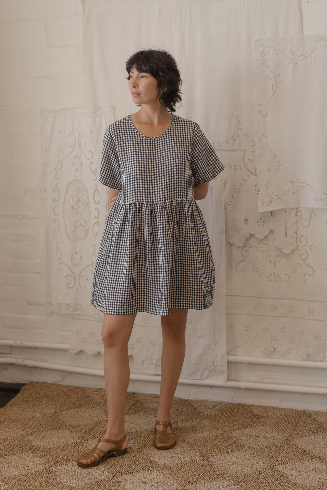 Aya Dress Marine Gingham
