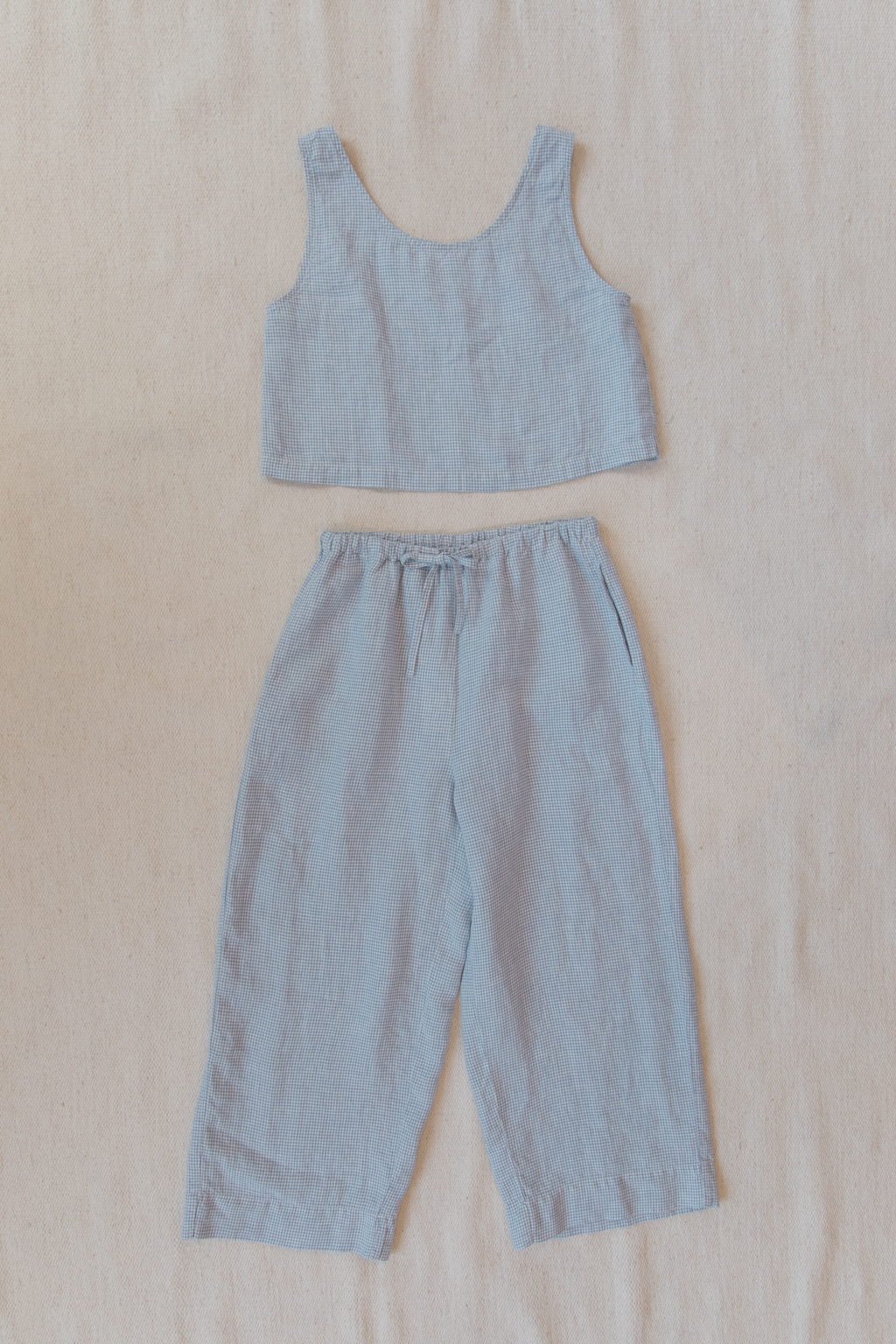 Delia Top Pale Blue Gingham