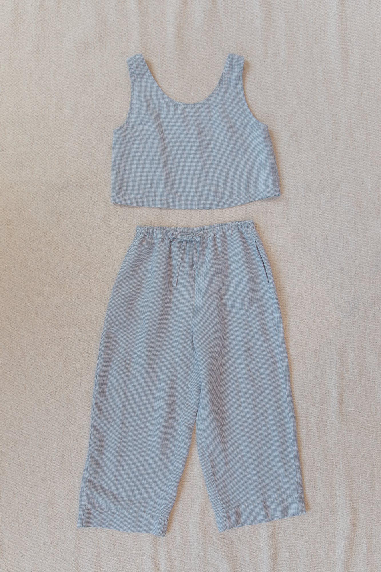 Delia Top Pale Blue Gingham