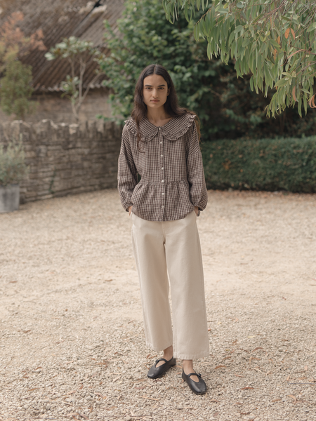 Winsley Blouse Chocolate Plaid – Gillian Stevens