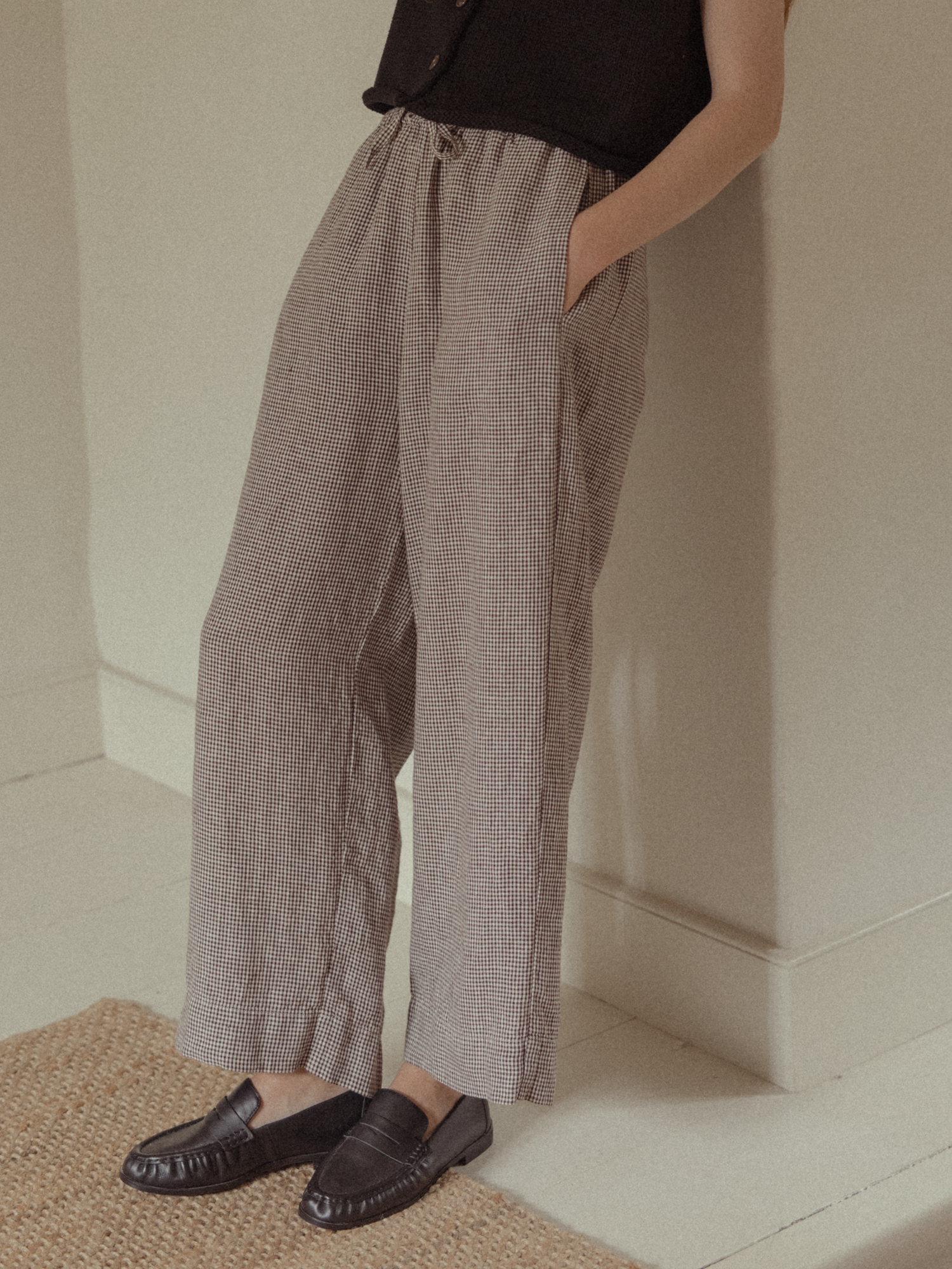 Olive Pant Espresso Gingham