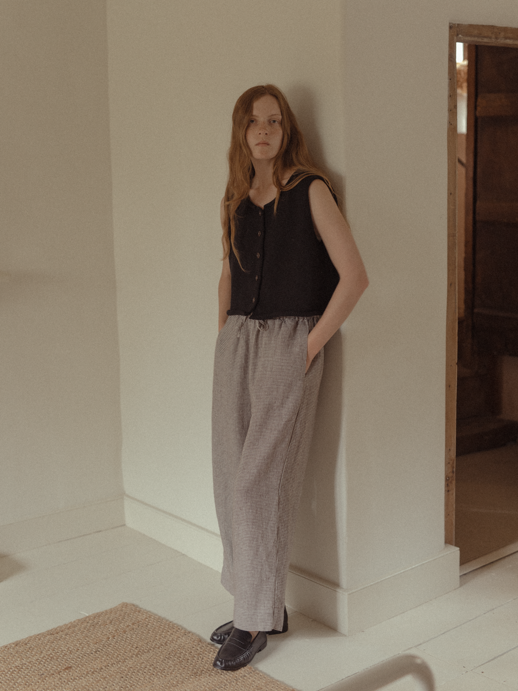 Olive Pant Espresso Gingham