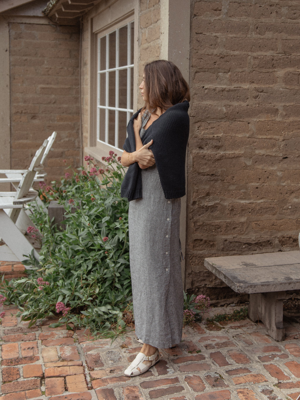 Bella Dress in Gingham Noir