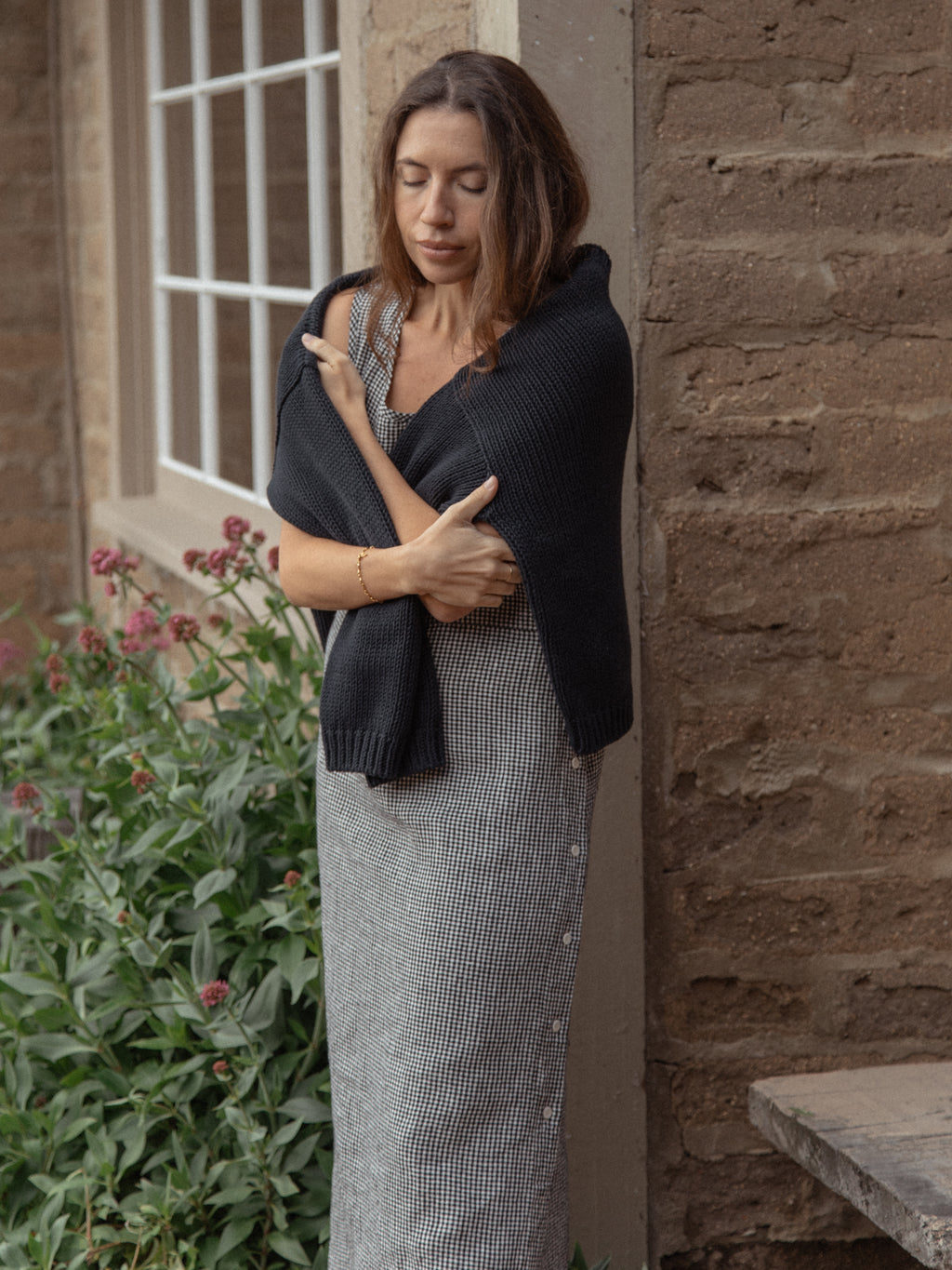 Bella Dress in Gingham Noir