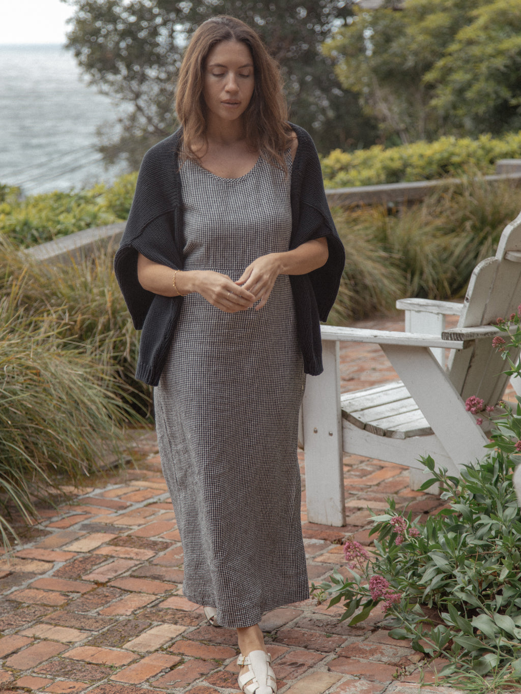 Bella Dress in Gingham Noir