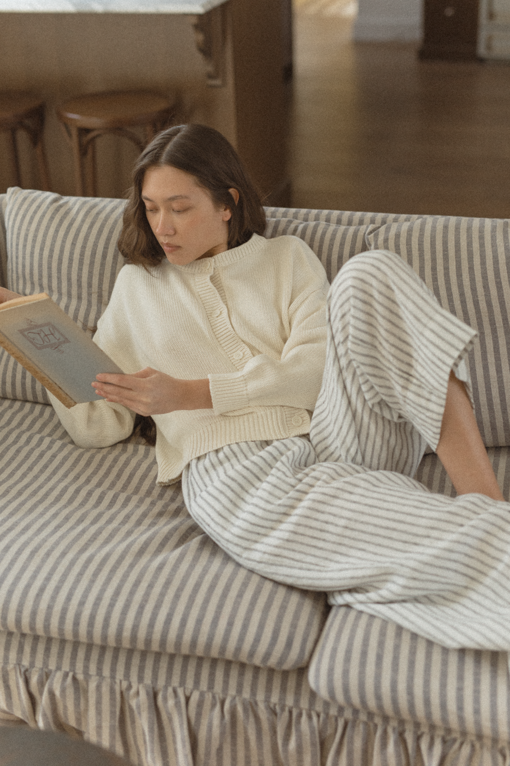 Olive Pant Vintage Stripe