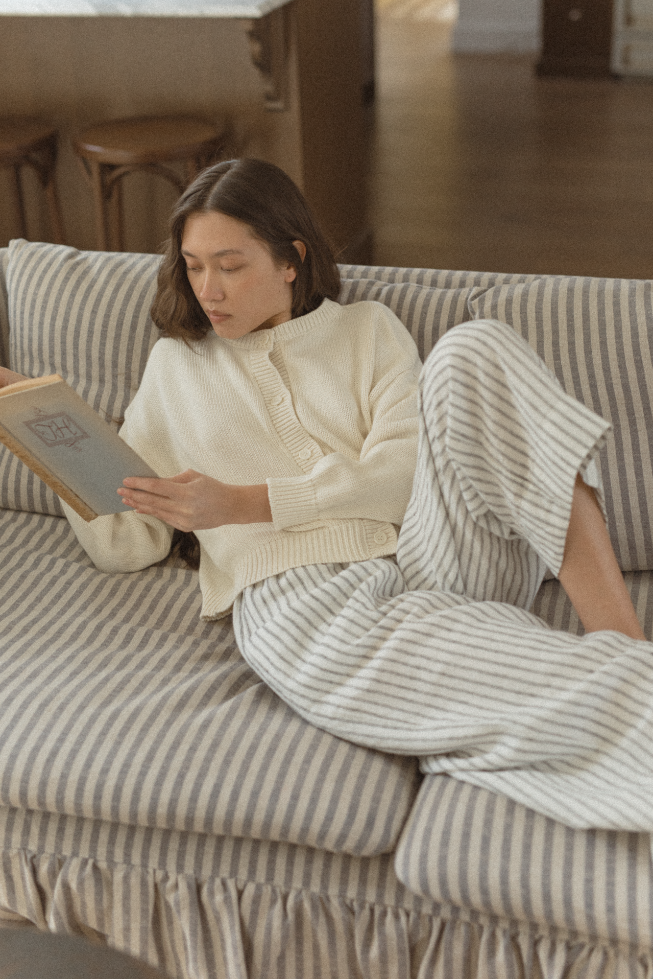 Olive Pant Vintage Stripe