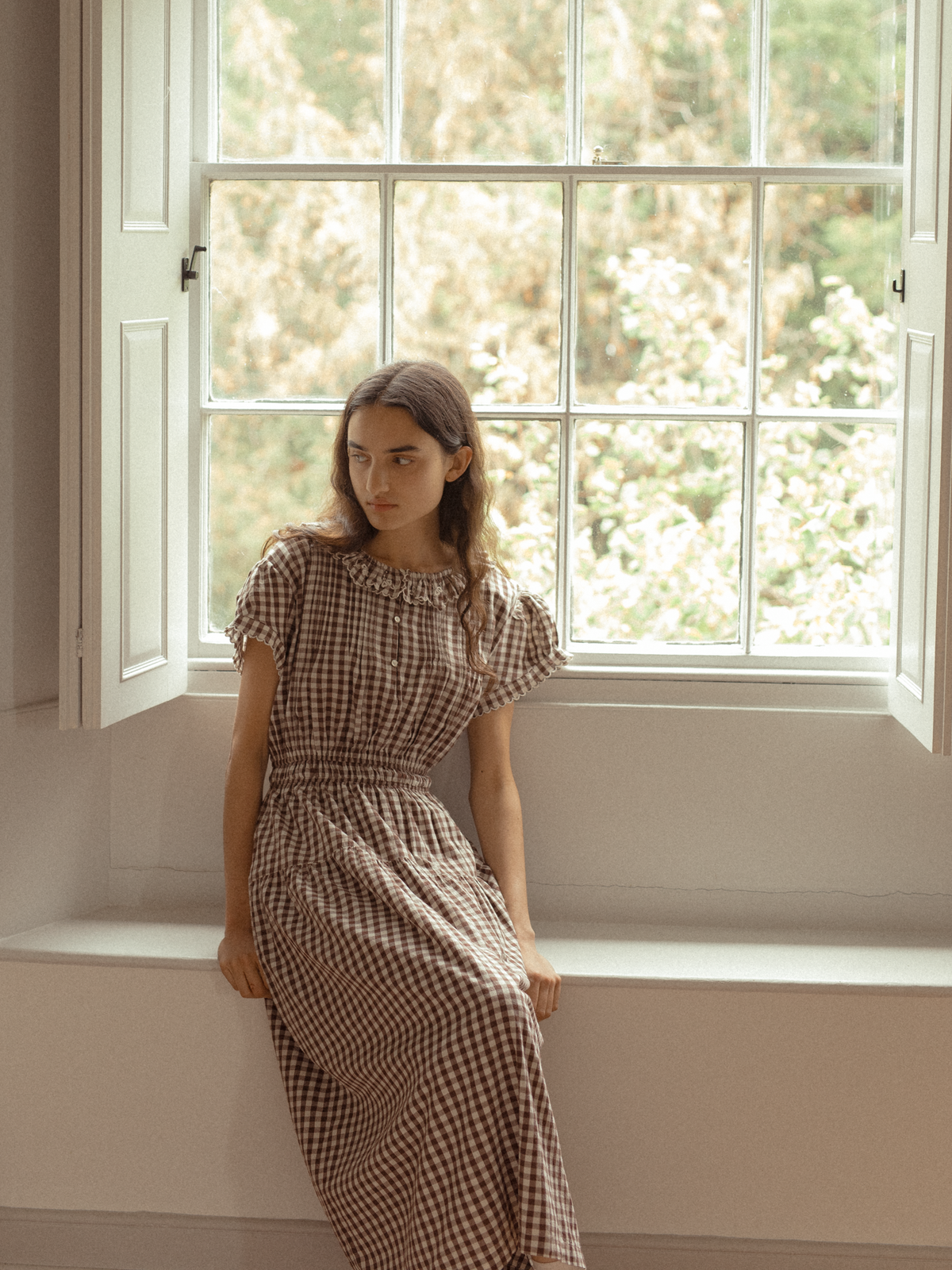 Layla Dress Brown Gingham