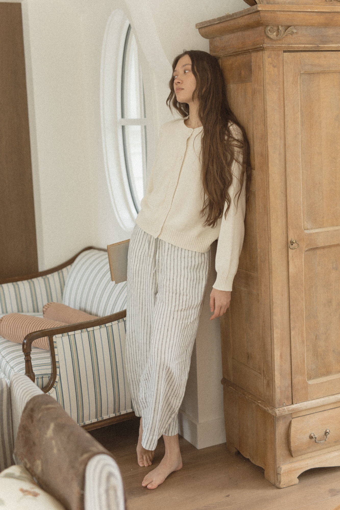 Olive Pant Vintage Stripe