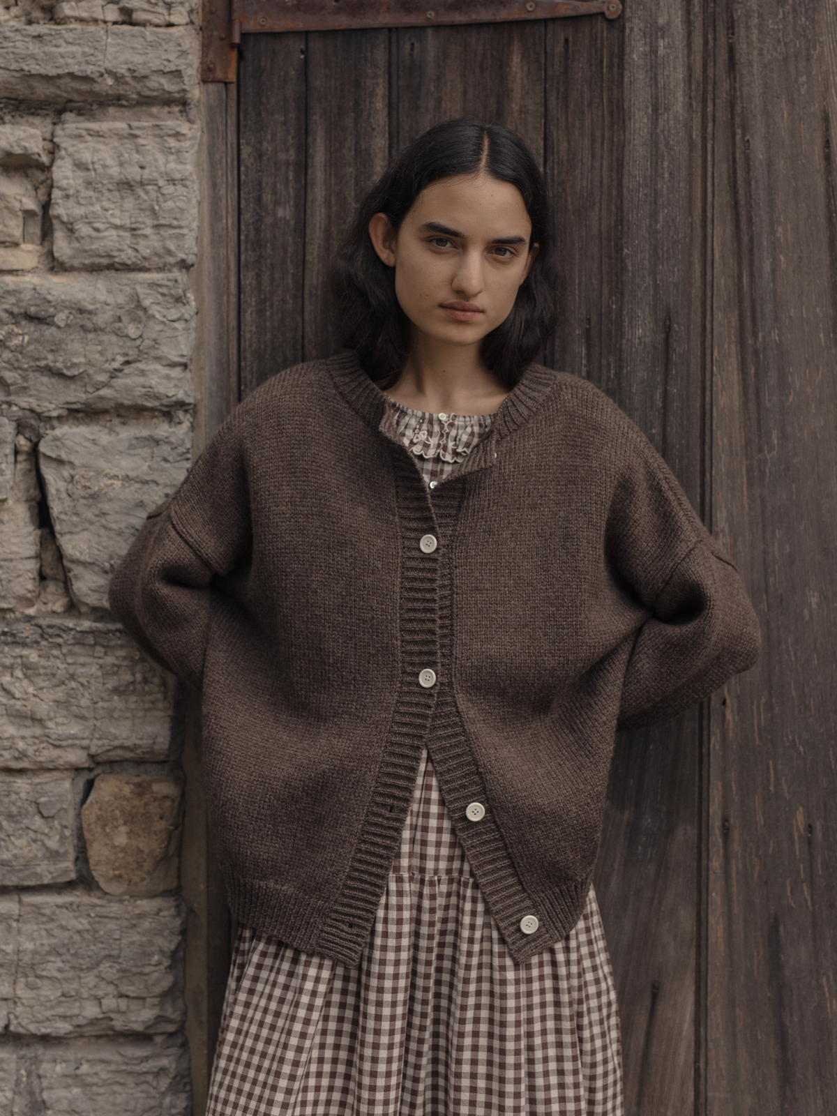 Llewyn Cardigan Dark Chocolate