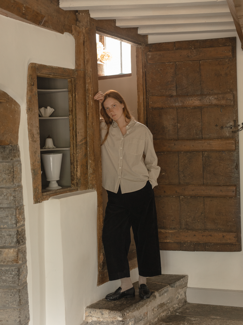 Britta Shirt Beige Check