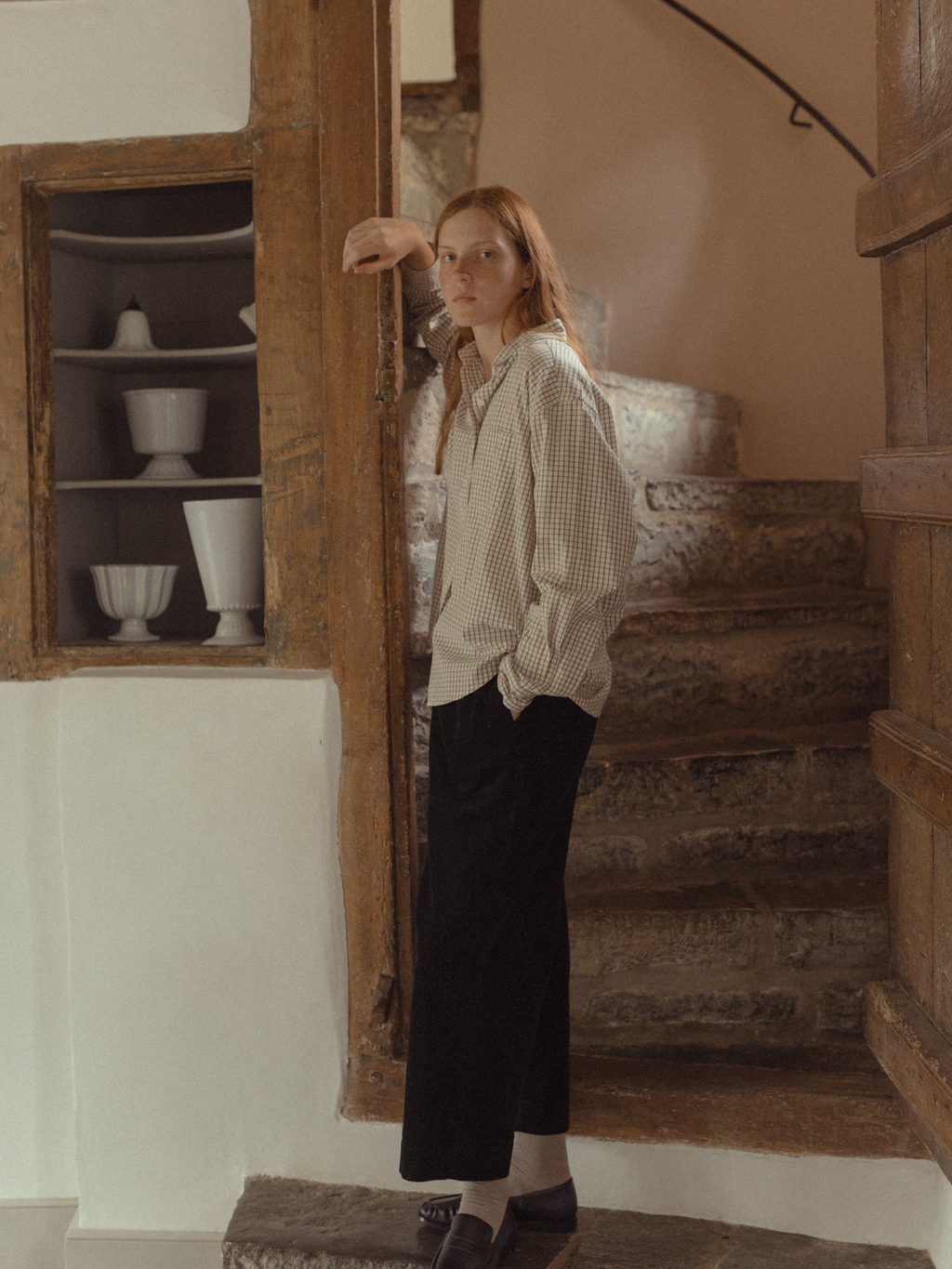 Britta Shirt Beige Check