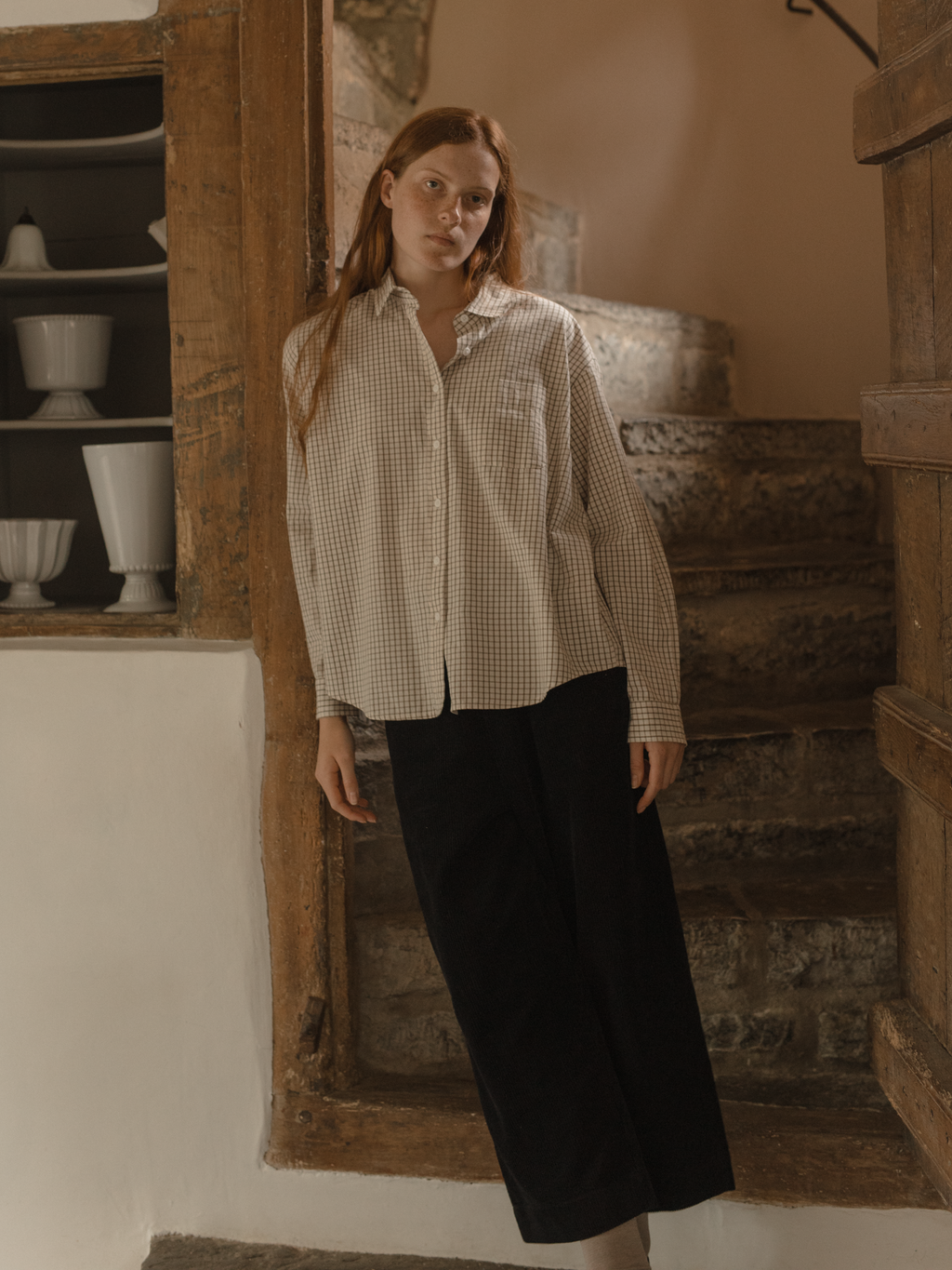 Britta Shirt Beige Check