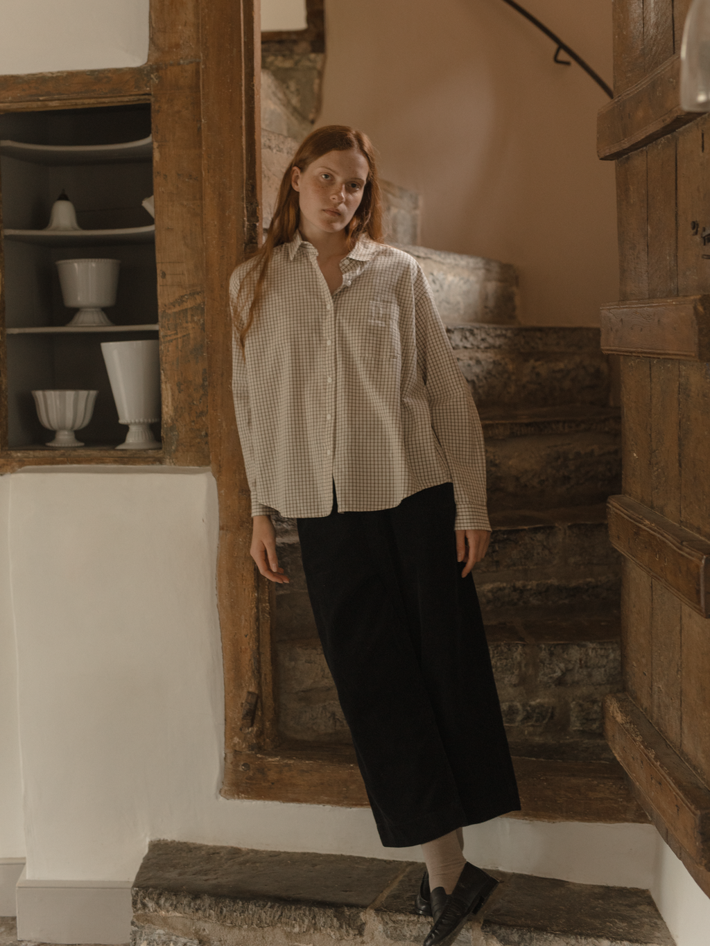 Britta Shirt Beige Check